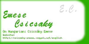 emese csicsaky business card